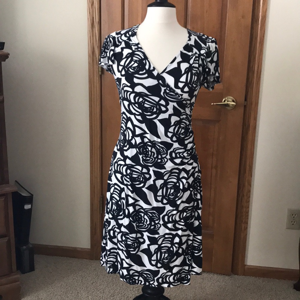 Black and White Print Wrap dress Cosabella